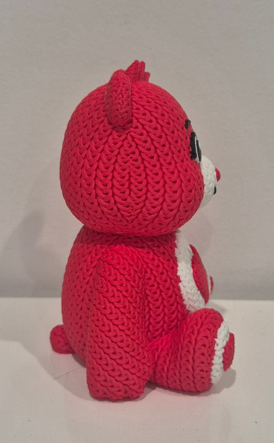 Knitted Love Bear – 3D Printed Collectible | 12cm Decorative Bear