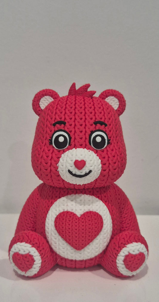 Knitted Love Bear – 3D Printed Collectible | 12cm Decorative Bear