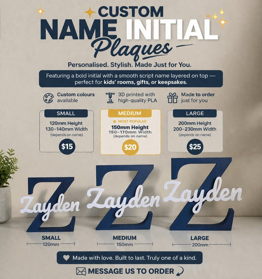 Custom Name Initial Plaque – Personalised Letter Sign